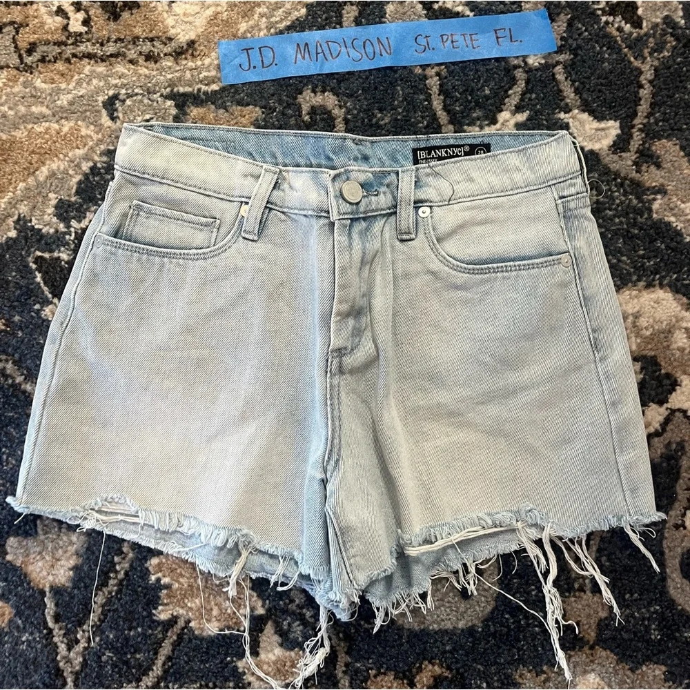 Blank NYC Essex Light Wash Distressed Shorts